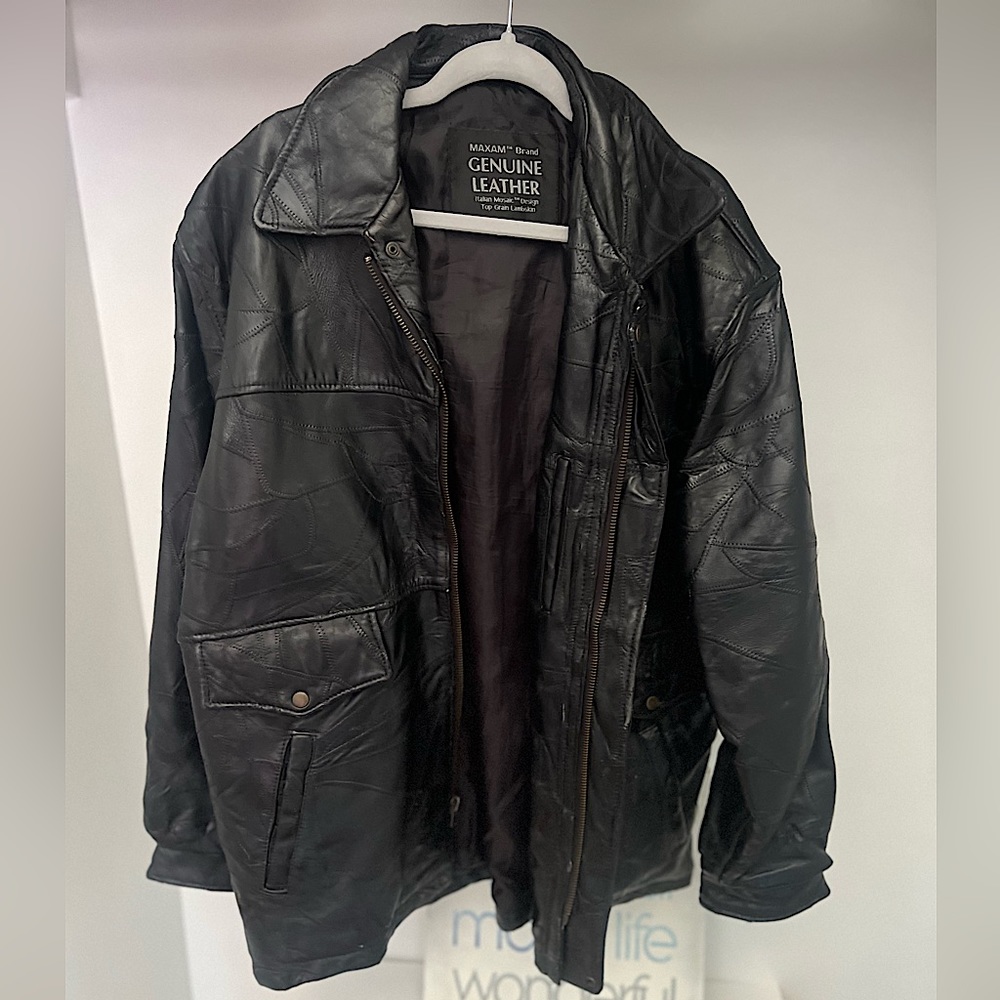 Vintage Maxam Brand Genuine Leather (Italian Mosaic Design Top Grain Lambskin